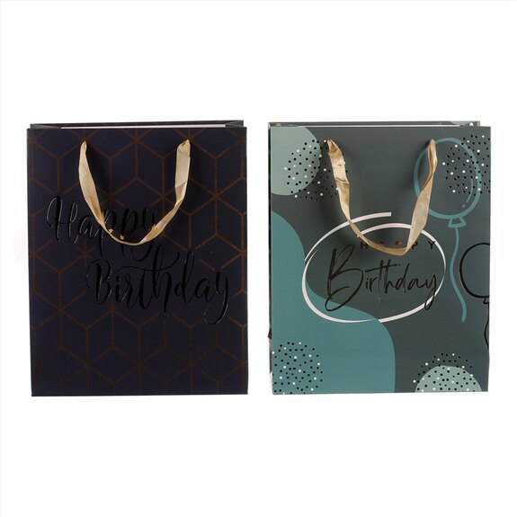 Taška papírová - zlatě zdobená, mix 2 druhů SF1515-S