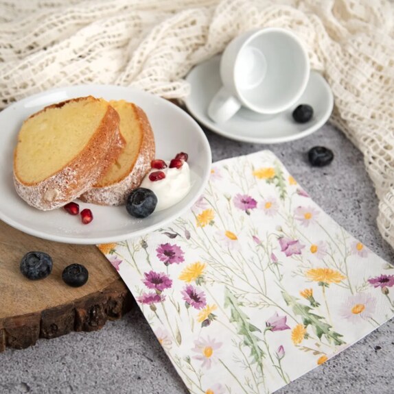 Ubrousek papír jarní květy 20 ks 33x33 cm fialová