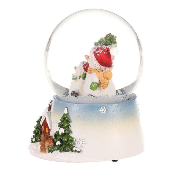 Sněžítko se sněhuláky - polyresin, zdobené zimními motivy