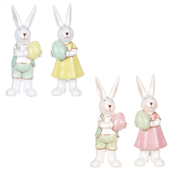 Zajíc a zaječice z keramiky ALA878 mix 4 druhů.