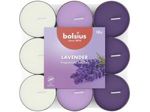 Bolsius Čajové 18ks Lavender basic tříbarevné, vonné svíčky