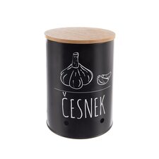 Dóza plech/bambus pr. 11 cm Česnek BLACK CZ