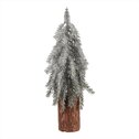 Vánoční mini stromek na špalku - umělý, výška 44 cm, zasněžený
