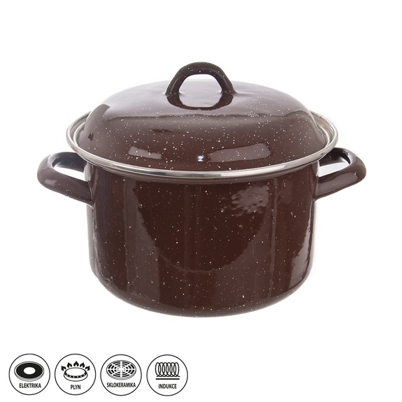 Kastrol smalt BROWN Lem 2,5 l+poklice