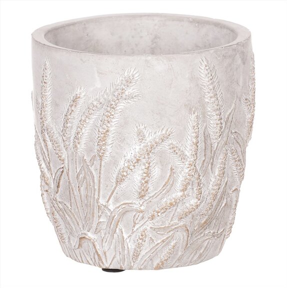 Obal betonový s dekorem obilí, zlatá barva 3ks