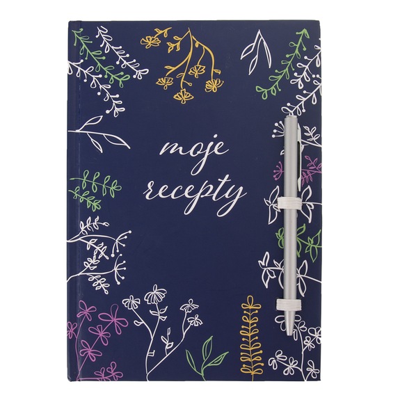 Kniha na recepty+tužka LOUKA modrá