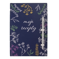 Kniha na recepty+tužka LOUKA modrá
