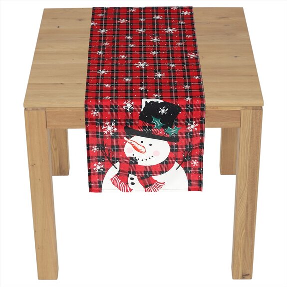 Běhoun - se sněhulákem, 100% polyester, 40 x 150 cm