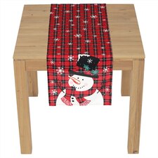 Běhoun - se sněhulákem, 100% polyester, 40 x 150 cm