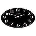 Hodiny nástěnné - černé, bílé číslice, MDF, 34 cm