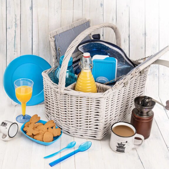 Koš proutí/bavlna+PES piknik TERMO+víko