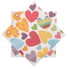 Ubrousek papír SRDCE 20 ks 33x33 cm