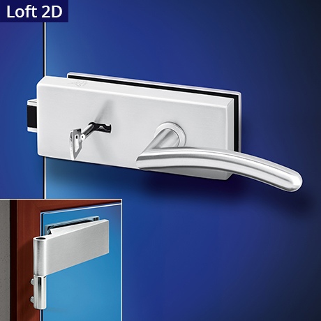 Heda Loft kování na skleněné dveře HR + 2D nerez