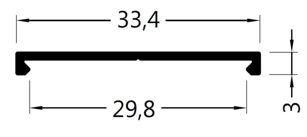 Profil WIRELI VARIO30-09 hlíník anoda, 2m (metráž) - záklopka profilu