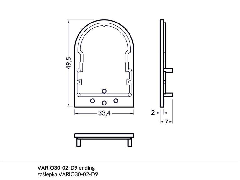 Koncovka difuzoru D9 + VARIO30-02 (PMMA) mléčná, pár