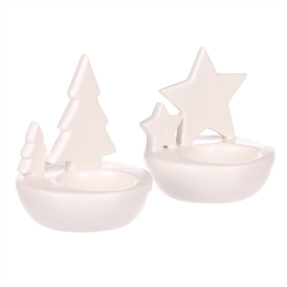 Svícen porcelánový, na čajovou svíčku. Mix 4 druhů.