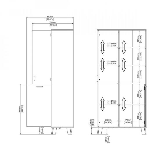 Knihovna Iker 719 jackson hickory/bílá