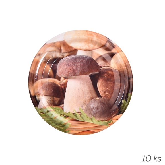 Víčko kov Bio 66 houby 10 ks B