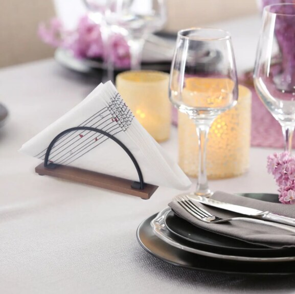 Stojan na ubrousky kov/akácie RADKA