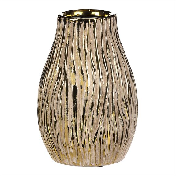 Obal keramický - tvar baňky, barva zlatá