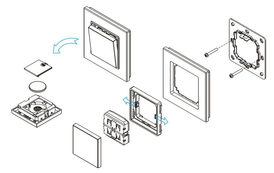 Ovladač spínač plochý jednozónový inteligentní na stěnu