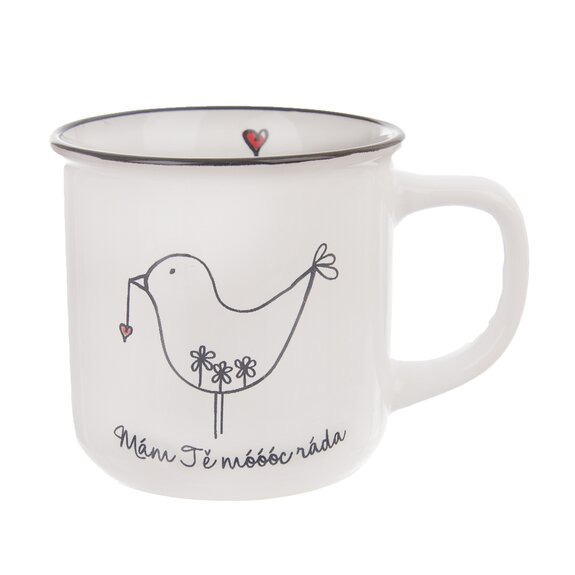 Hrnek ker. ptáček Mám tě ráda 0,37 l