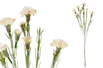 Mini Karafiát, barva růžovo-bílá. Květina umělá