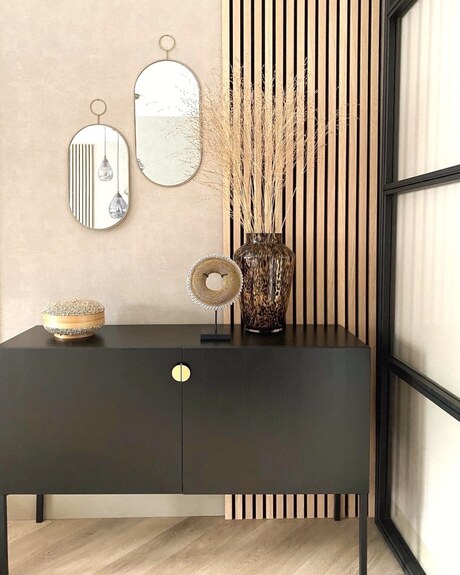 Dekorační obkladový SLAT panel akustic 27-14 Dub Klasik MDF černá