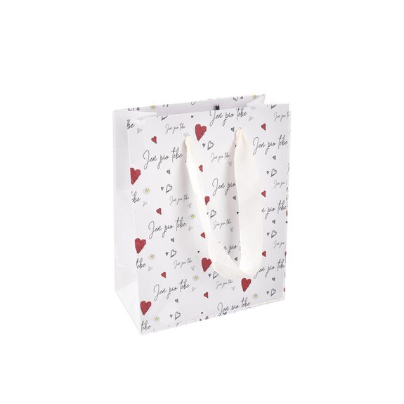 Taška papír dárková Jen pro tebe 14x7x18 cm CZ
