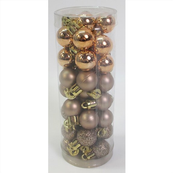 Ozdoby plastové, barva: mix hnědé, pr. 2 cm, cena za 1 balení (40 ks)