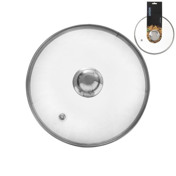 Poklice sklo pr. 24 cm nerez úchyt