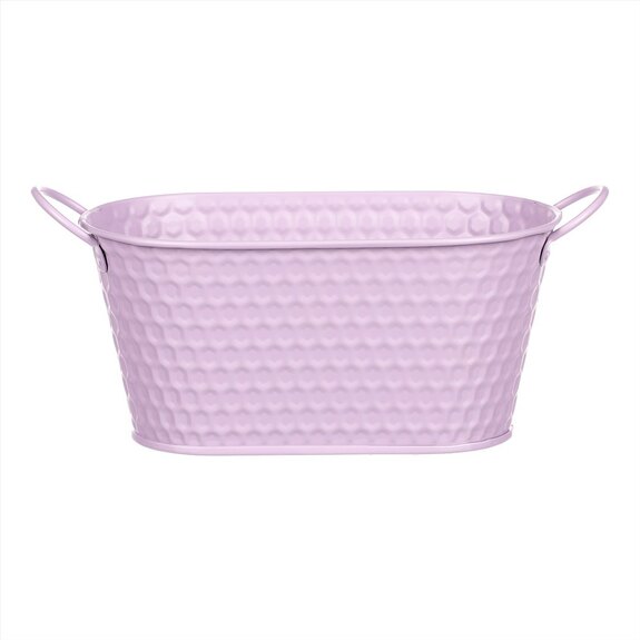 Obal kovový - truhlík,  ve světle fialové barvě.