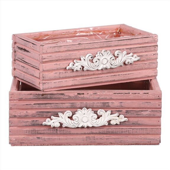 Obal na květiny dřevěný, sada 2ks AB2164