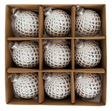 Koule sklo 9ks/6cm stříbrná
