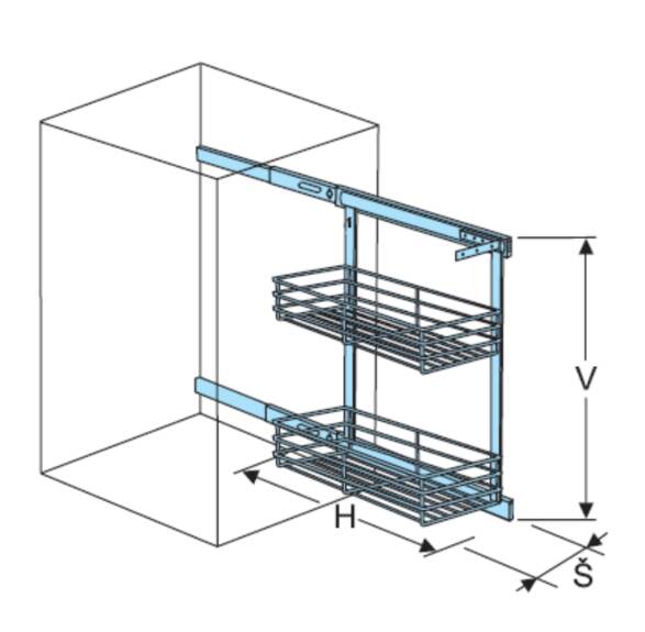 Plnovýsuvný dvojkoš Komfort boční s tlumeným dovřením