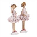 Dívka v sukni, mix 2 druhů, růžová barva, polyresin.