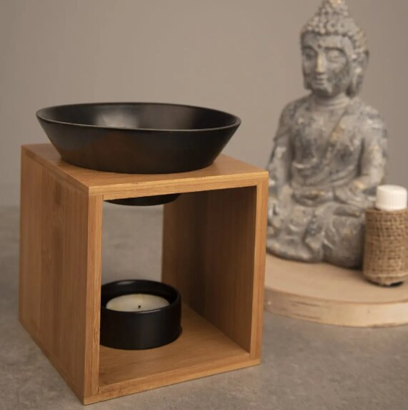 Aromalampa porc./bambus BLACK