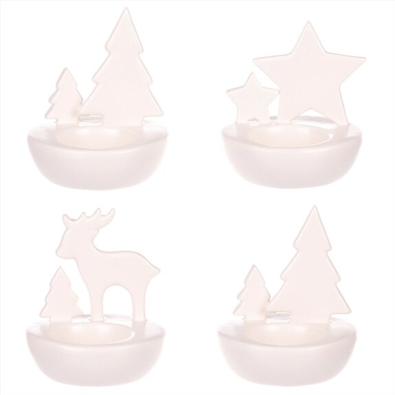 Svícen porcelánový, na čajovou svíčku. Mix 4 druhů.