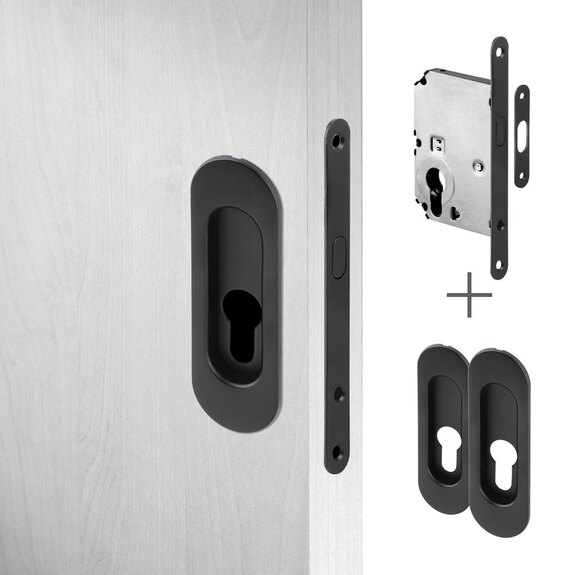 Mušle OV PZ + zámek zadl. posuv PZ černý lak