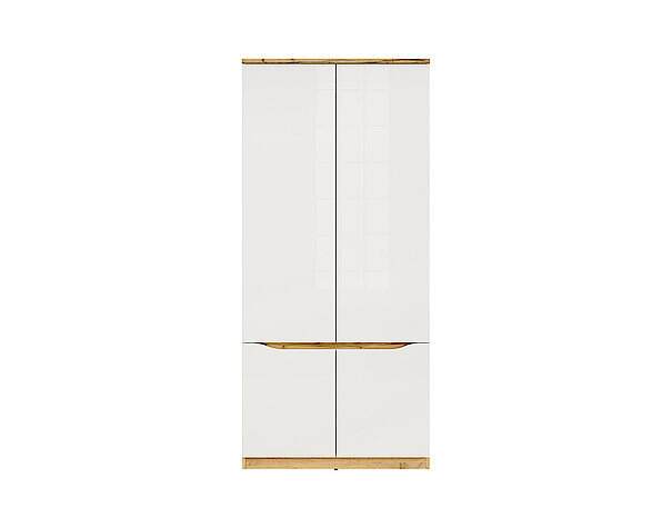 Šatní skříň NUIS - dub wotan/bílý lesk