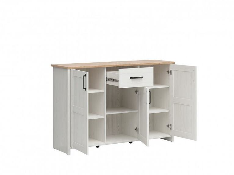 Komoda LOKSA KOM3D1S borovice bílá anderson