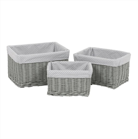 Koš proutěný regálový, sada 3ks