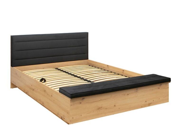 OSTIA LOZ/160/B dub artisan/Solar 99 black s ROŠTEM BEZ MATRACE