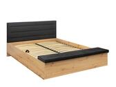 OSTIA LOZ/160/B dub artisan/Solar 99 black s ROŠTEM BEZ MATRACE