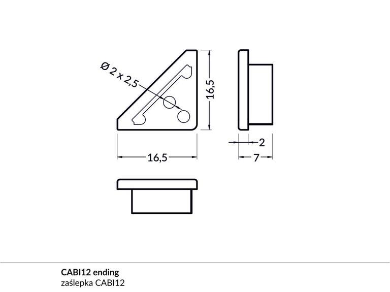 Koncovka WIRELI CABI12 šedá, pár