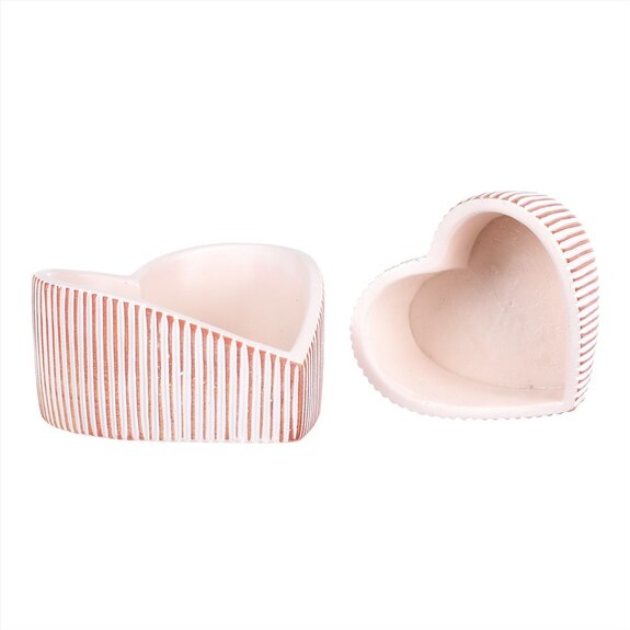 Miska betonová ve tvaru srdce BTO1086, bílo-zlatá