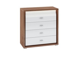 DAFNE 05 komoda, ořech/bílá lesk/lišta ořech