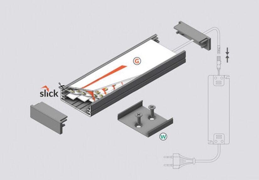 Profil WIRELI15 TRIPLEX WIDE24 G/W bílý komaxit 2m