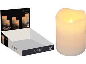 LED svíčka 50x65mm plápolající  s časovačem, krémová