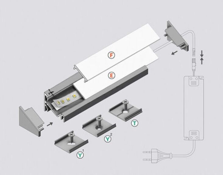 Profil WIRELI CORNER14 EF/Y bílý komaxit, 2m (metráž)